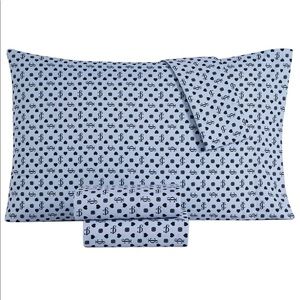 Juicy couture blue key iconic 4 piece microfiber sheet set pillowcases queen sz